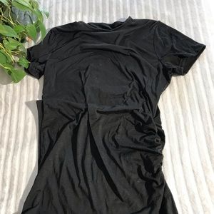 Black cotton dress scrunched on one side